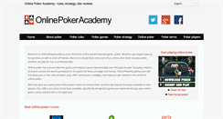 Desktop Screenshot of onlinepokeracademy.com